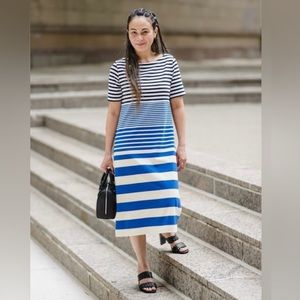 Marni x Uniqlo blue striped dress small